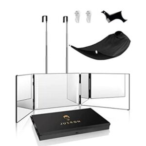 JUSRON Espejo de 3 vías para cortar el cabello espejo 360_1