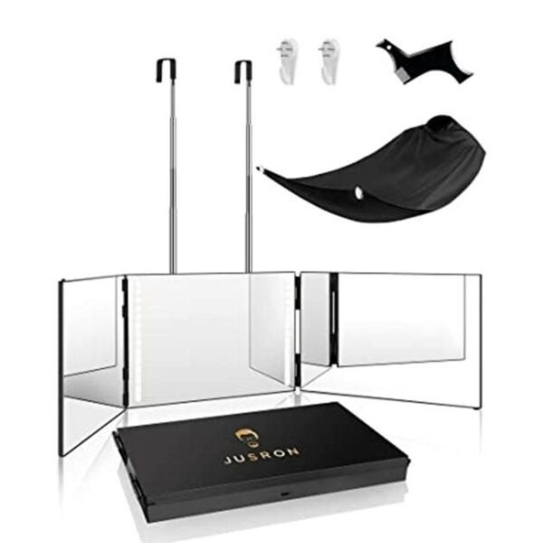 JUSRON Espejo de 3 vías para cortar el cabello espejo 360_1