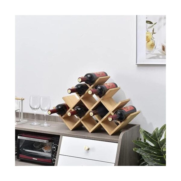 Kirigen Estante de madera para vino de 13 botellas