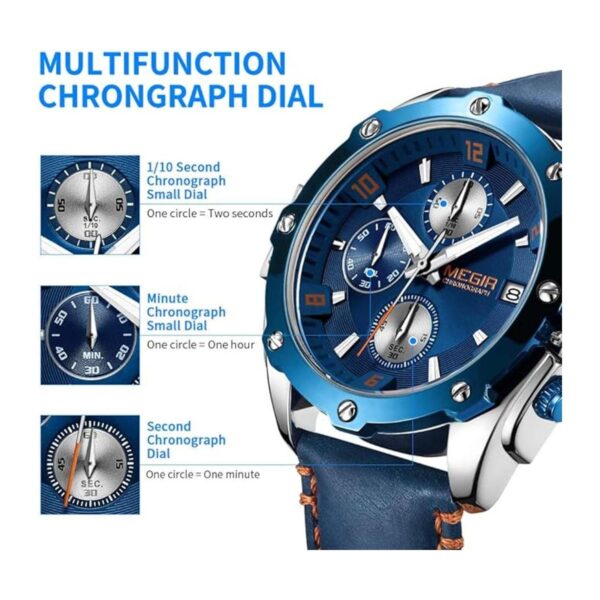 Megir Relojes para hombres Elegante Casual Ejército_2