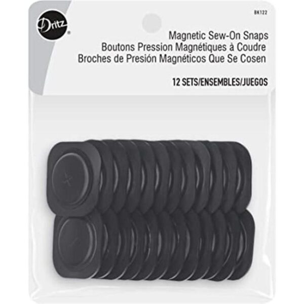 Dritz Cierre magnético cuadrado de plástico negro para_1
