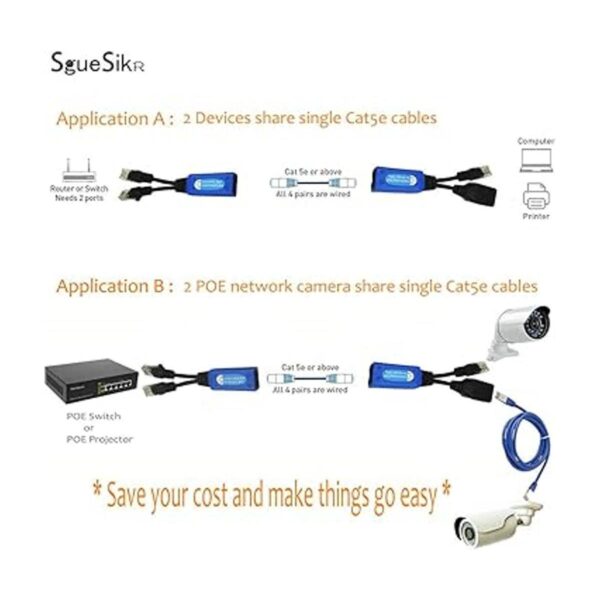 4 pares de combinadores de cables Ethernet Cat5e Cat6_4