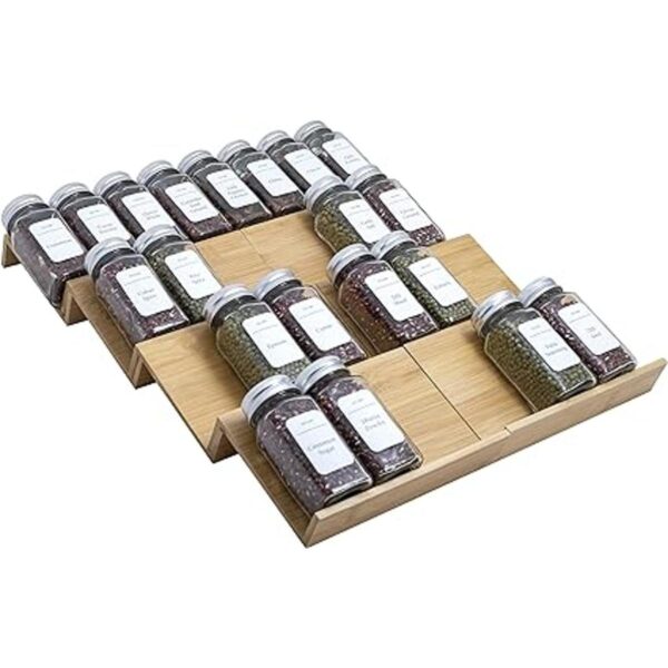 Organizador de cajones de bambú para especias juego de 8