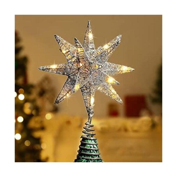 Lewondr Star Tree Topper funciona con pilas estrellas_1