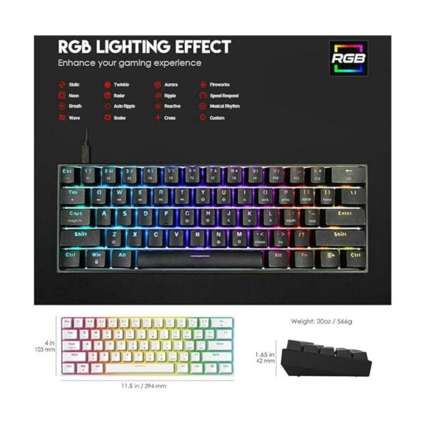 FANTECH MAXFIT61 RGB Teclado mecánico 60 con cable 61_5