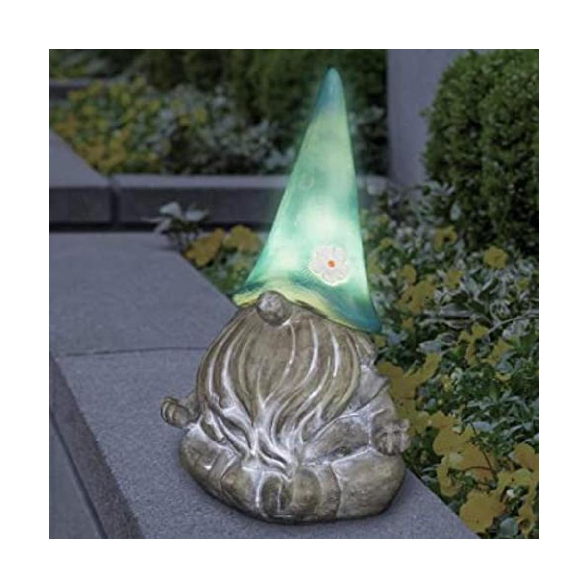 Exhart Gnamaste Gnomo solar para jardín diseño de jardín