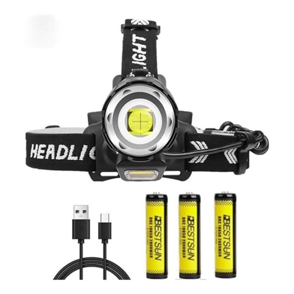 Faro LED recargable 120000 lúmenes lámpara de cabeza_1