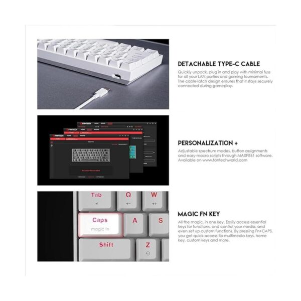 FANTECH MAXFIT61 RGB Teclado mecánico 60 con cable 61_6