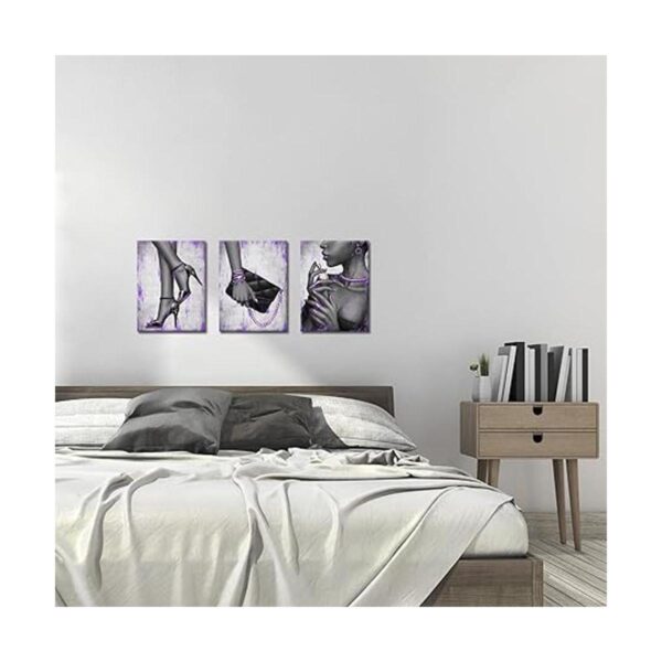 Kalormore Cuadro de moda morado para dormitorio de niña_3
