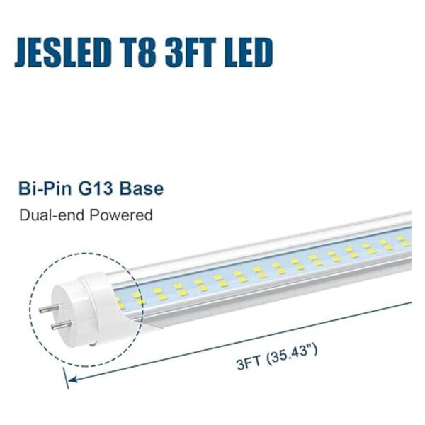 JESLED Tubo de luz LED T8 de 3 pies 2520 lúmenes 18 W_2