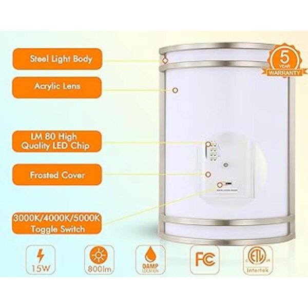 Aplique LED de pared de 3 colores iluminación de pared de_3