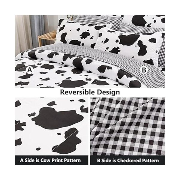 PERFEMET Juego de edredón con estampado de vaca juego de