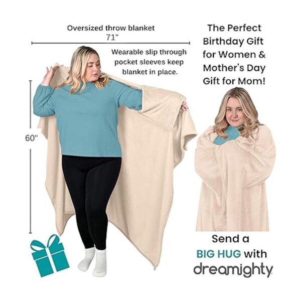 Dreamighty The Cozy Hug Manta acogedora con mangas para_2
