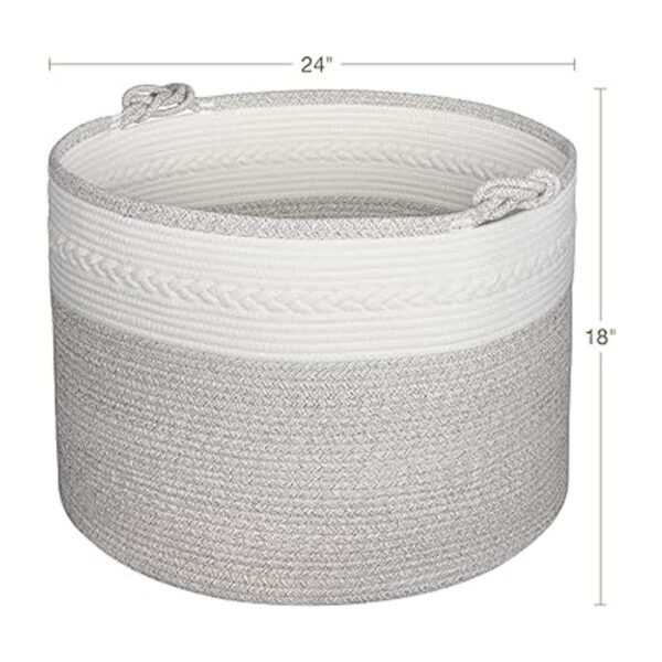 Cesta grande de cuerda de algodón 24x24x18 pulgadas_6