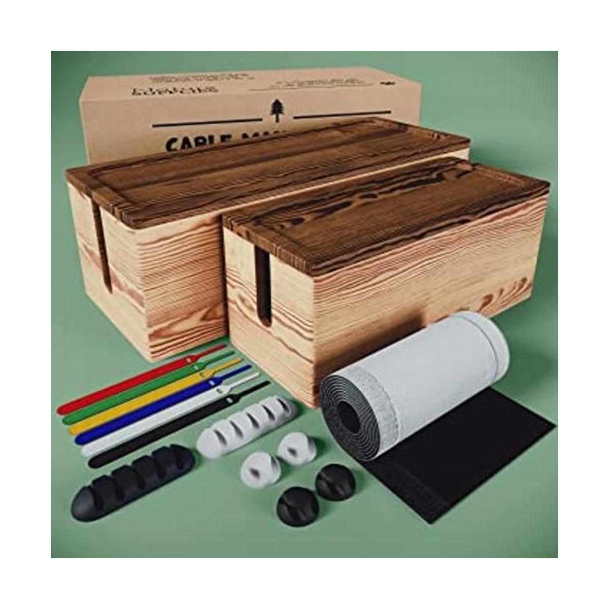 NATURE SUPPLIES Juego de dos cajas organizadoras de cables