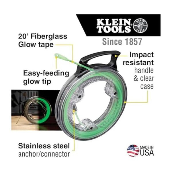 Klein Tools Cinta de pescado 50550 de 20 pies que brilla_2