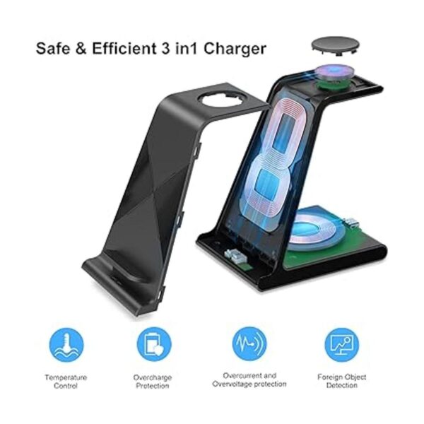 Estación de carga 3 en 1 para Samsung cargador inalámbrico_5
