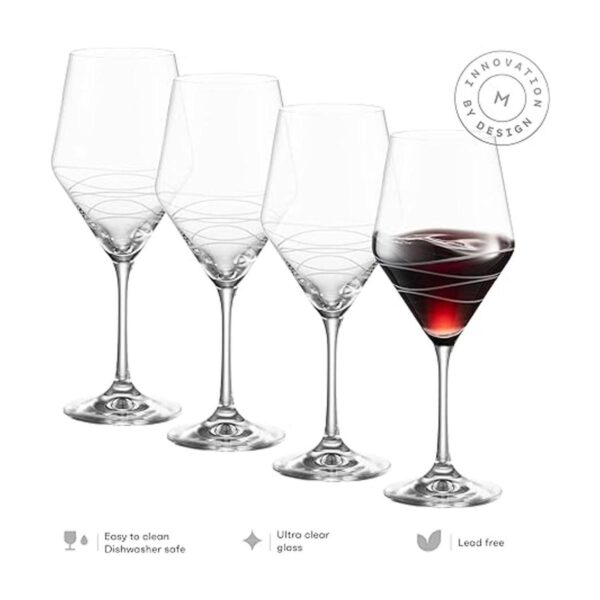 Juego de 4 copas de vino tinto Elegante juego de copas
