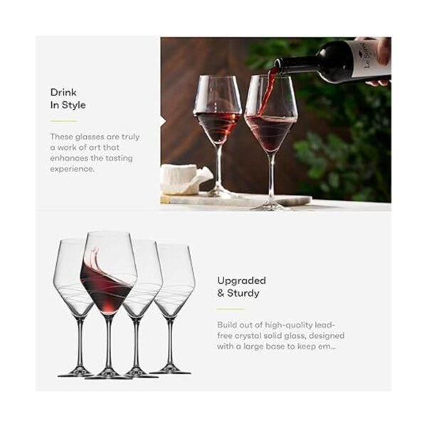 Juego de 4 copas de vino tinto Elegante juego de copas