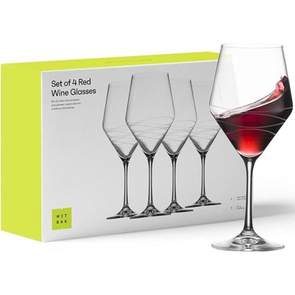 Juego de 4 copas de vino tinto Elegante juego de copas