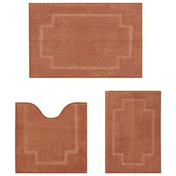 Juego de alfombras de baño de 3 piezas suaves