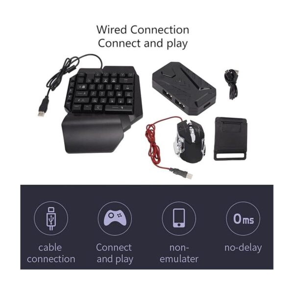 Combo de mouse y convertidor de teclado RGB para juegos