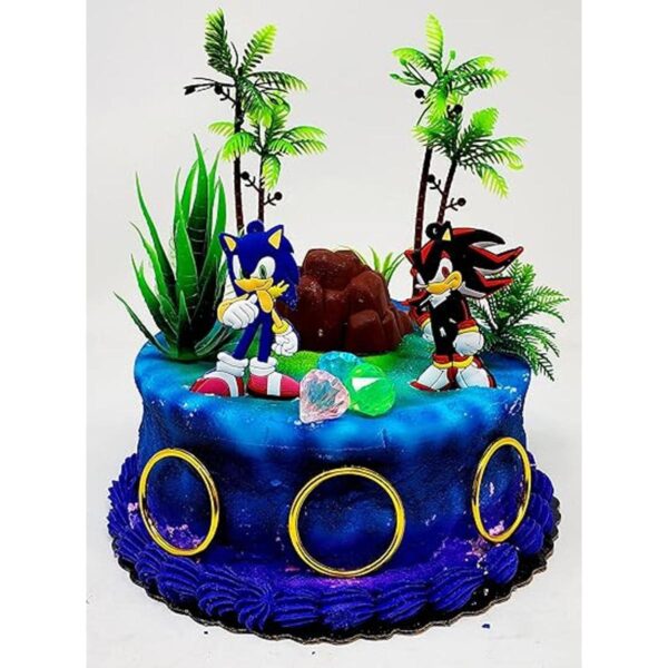 Juego de decoración de pastel Sonic and Shadow con_6