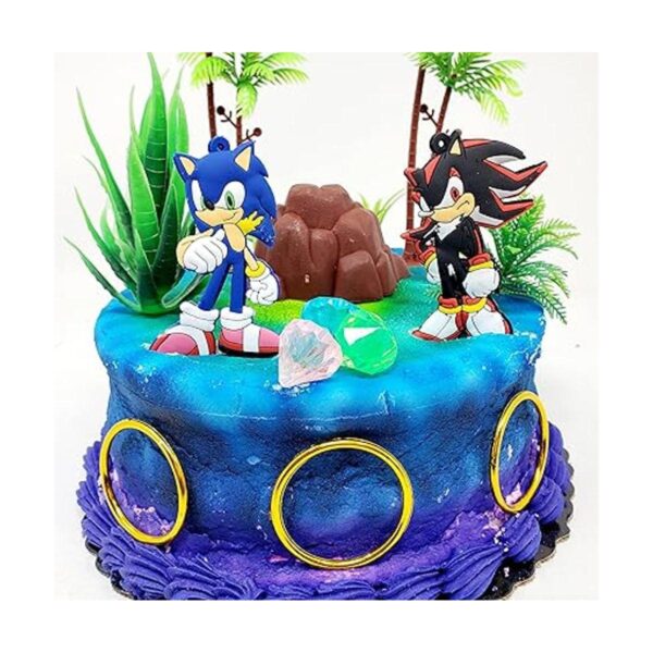 Juego de decoración de pastel Sonic and Shadow con_5