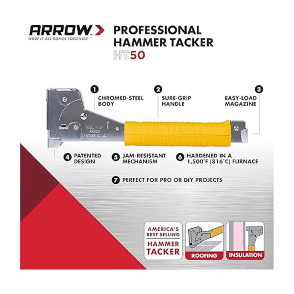 Arrow Fastener HT50P grapadora de martillo para trabajo_2