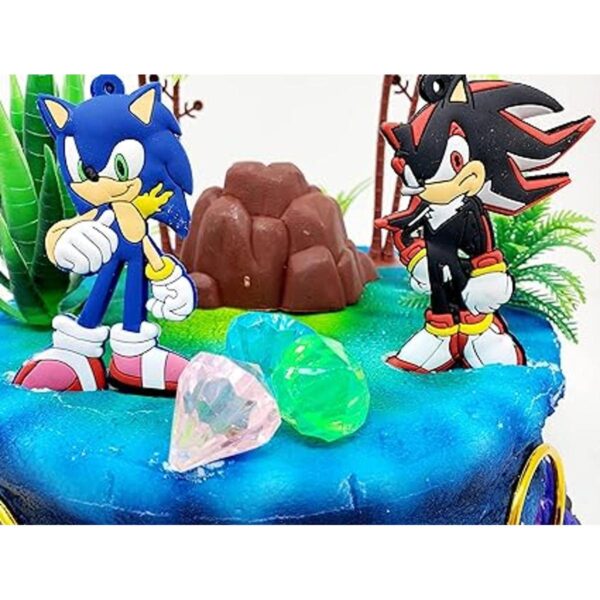 Juego de decoración de pastel Sonic and Shadow con_4