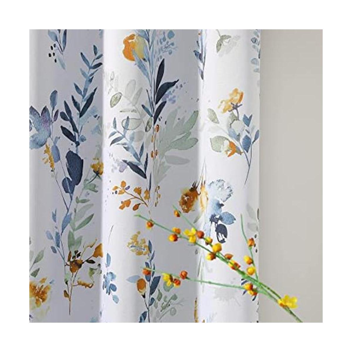 MYSKY HOME Cortinas florales de 84 pulgadas de largo con