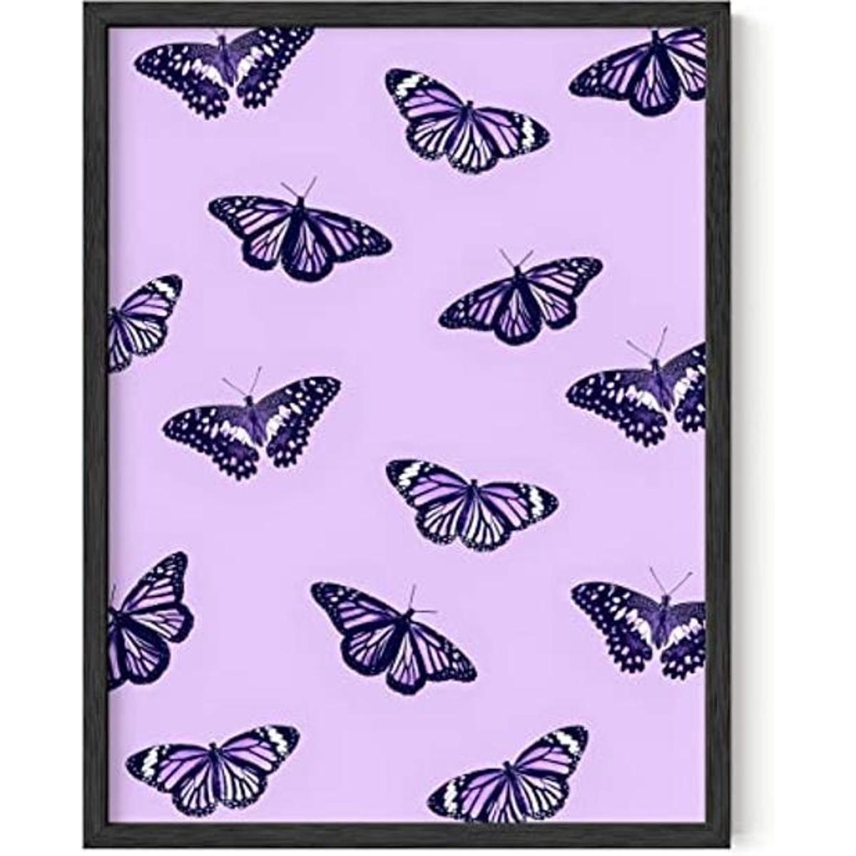 Haus and Hues Póster de mariposa vintage morado para