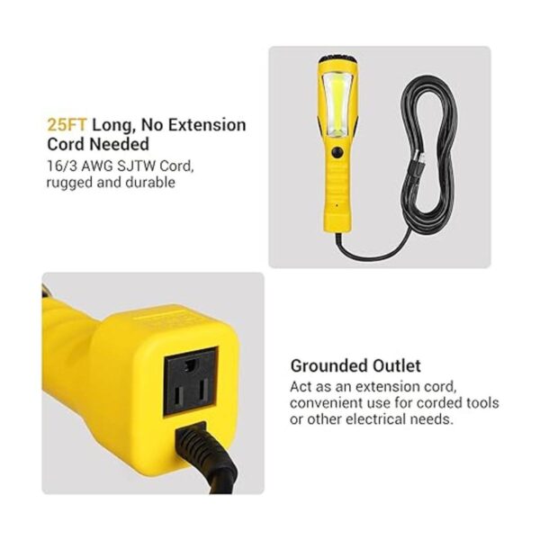 DEWENWILS Luz de trabajo LED COB de 25 pies luz LED de_2