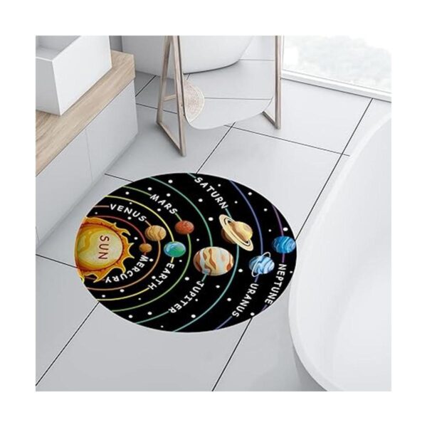Cinbloo Alfombra redonda con sistema solar para niños
