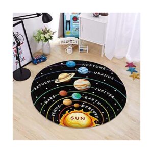 Cinbloo Alfombra redonda con sistema solar para niños