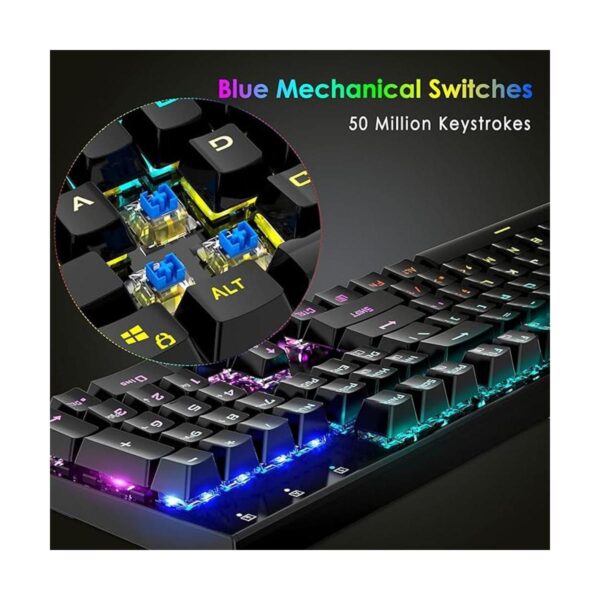 E T Teclado mecánico para juegos con teclas