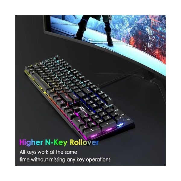 E T Teclado mecánico para juegos con teclas