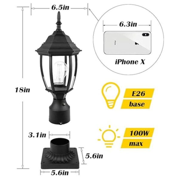 PARTPHONER Luz de poste para exteriores del atardecer al_3