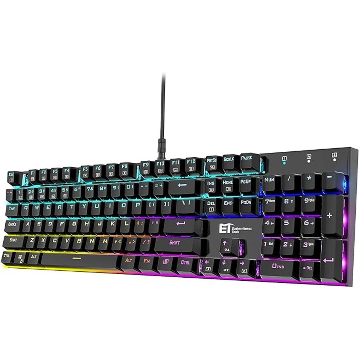 E T Teclado mecánico para juegos con teclas