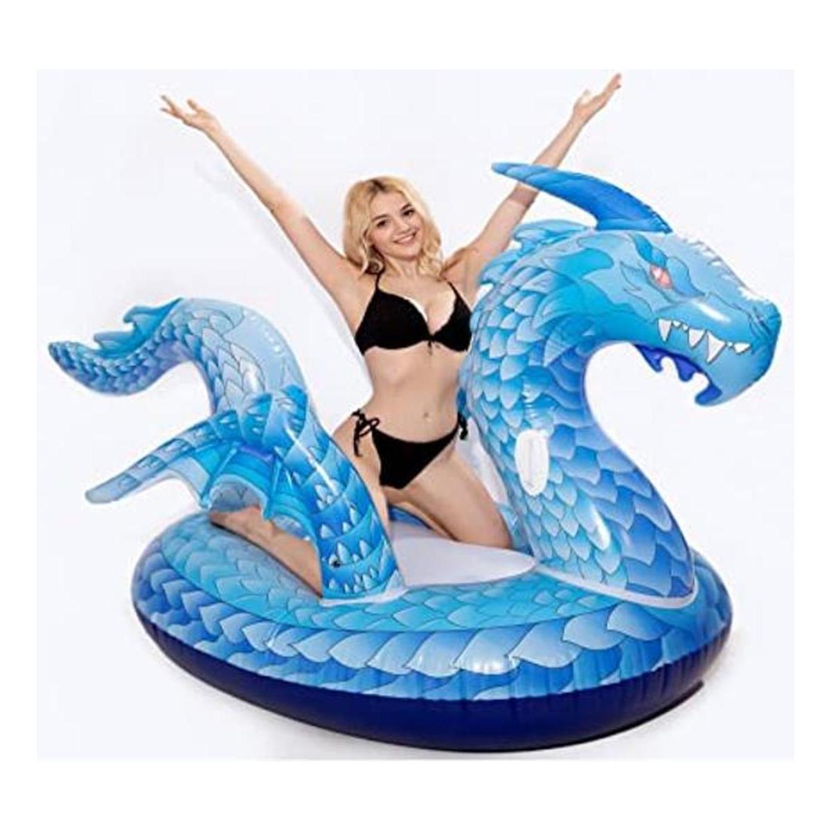 Flotador inflable gigante de piscina de dragón balsa de