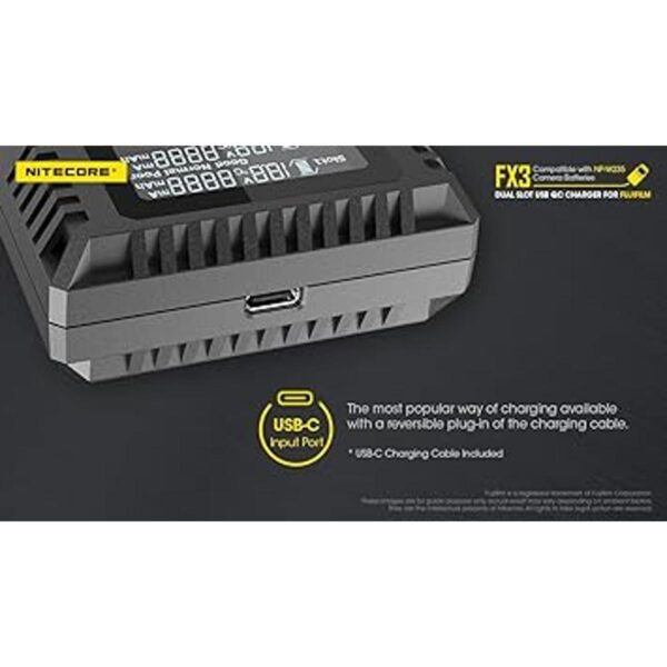 Nitecore FX3 Cargador de batería de carga rápida USBC de_4