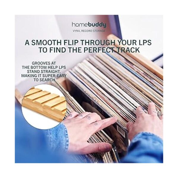 HomeBuddy Almacenamiento de discos de vinilo 1 soporte de_4