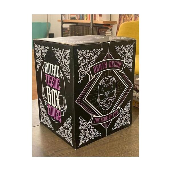 Funda de caja de pañuelos calavera gótica para encimera