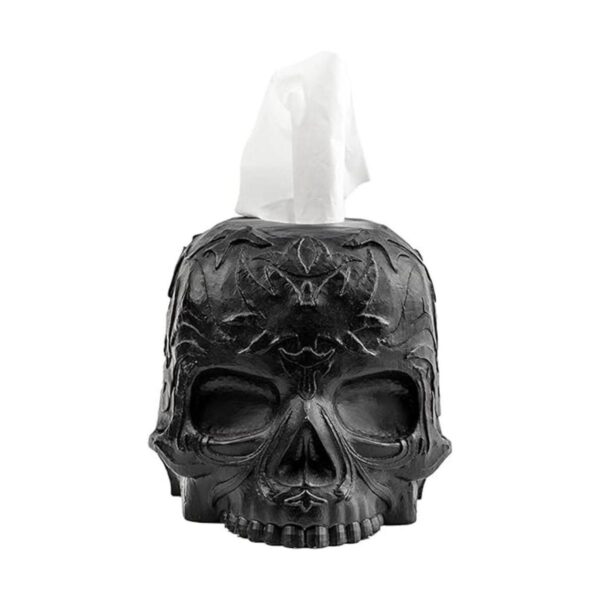 Funda de caja de pañuelos calavera gótica para encimera