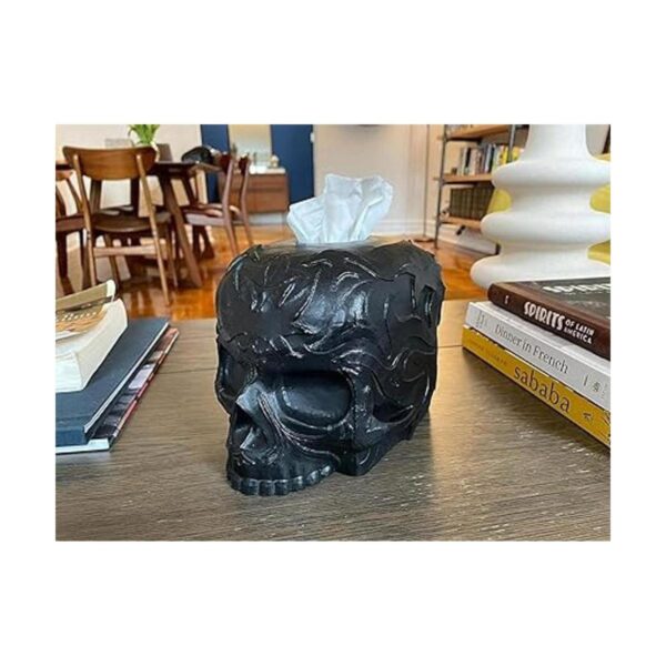 Funda de caja de pañuelos calavera gótica para encimera