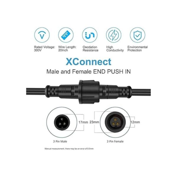 Evertine Conector de cadena de 3 pines de 19.7 in 10