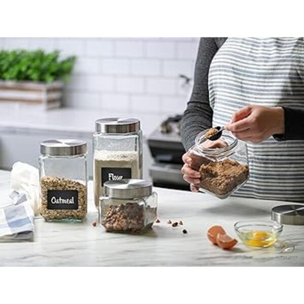 Juego de 4 botes cuadrados para encimera de cocina o