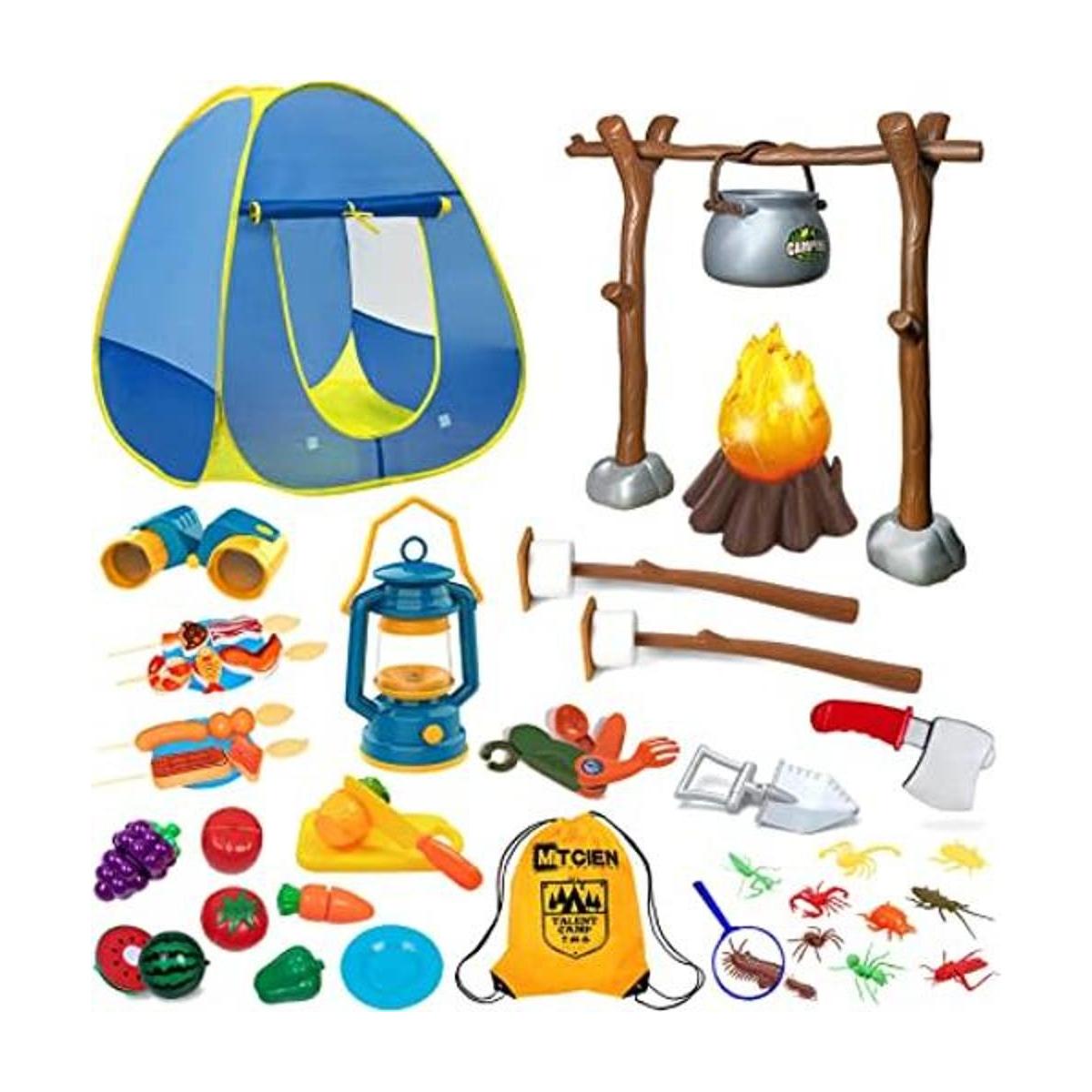 MITCIEN Juego de campamento para niños con fogata tienda