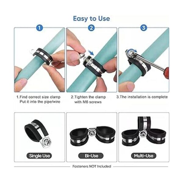 PEROMI Kit surtido de 140 abrazaderas de cable de acero_4
