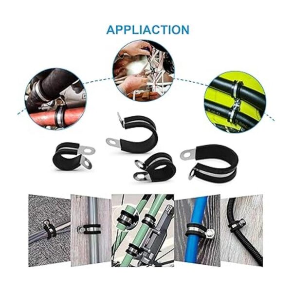 PEROMI Kit surtido de 140 abrazaderas de cable de acero_5
